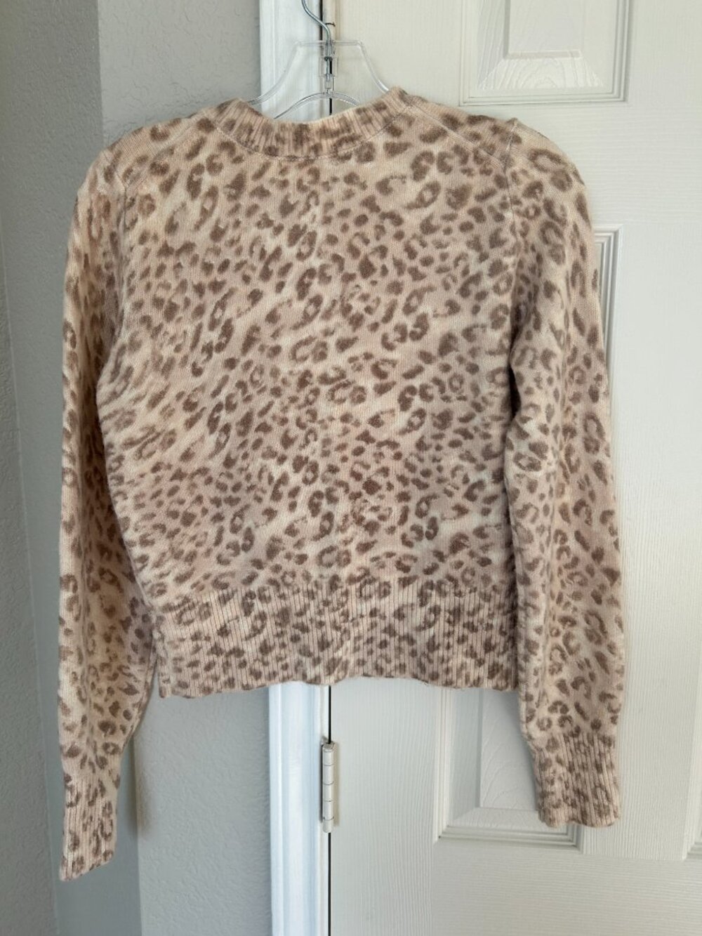 Aerie Softest Classic Leopard Print Button Front Cardigan - Beige/Brown - Size S - Picture 8 of 14